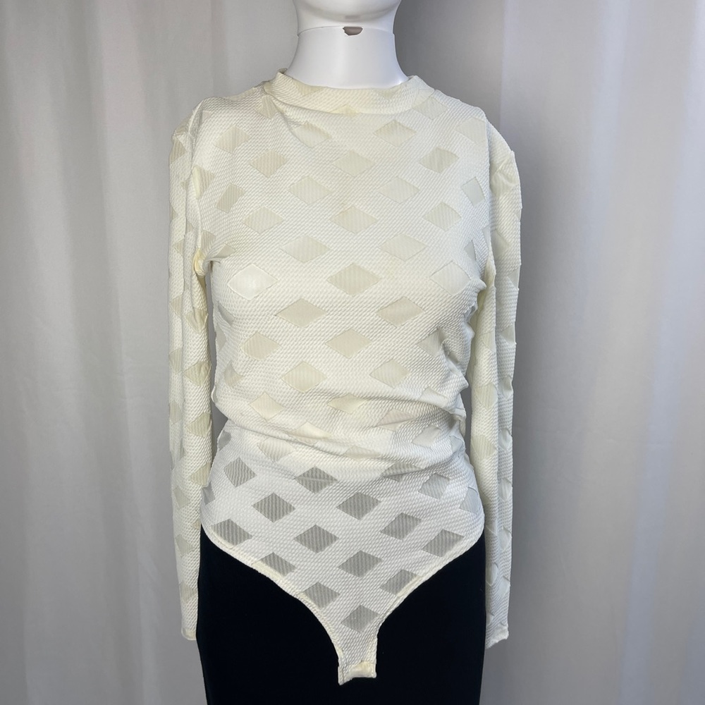 White bodysuit long sleeve